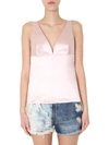 Givenchy V-neck Satin Top In Rosa