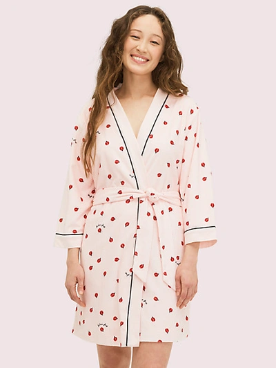 Kate Spade Ladybug Terry Robe In Red