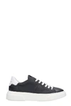 PHILIPPE MODEL TEMPLE S SNEAKERS IN BLACK LEATHER,11347098
