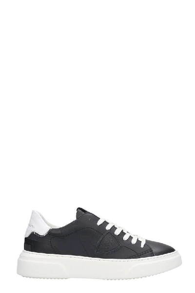 Philippe Model Temple S Sneakers In Black Leather