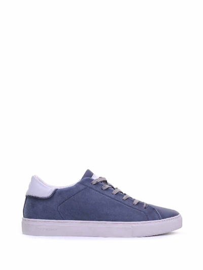 Crime London Blue Leather Sneakers
