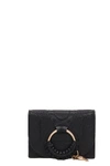 SEE BY CHLOÉ HANA COMPACT WALLET IN BLACK LEATHER,11346582
