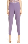 Hugo Boss Tiluna Soft Stretch Side Zip Ponte Trousers In Mauve