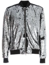 Golden Goose Bomber Joshua Jacket Paillettes In Silver
