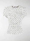 Saks Potts Chica Monogram Print Smocked T-shirt In White