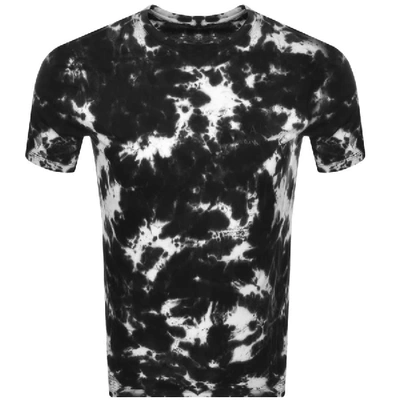 Armani Exchange Tie Dye T-shirt With Chest Logo In Black