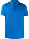 Paul & Shark Cotton Polo With Logo Patch In Blue
