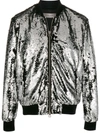 Golden Goose Bomber Joshua Jacket Paillettes In Silver