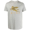 Etro T-shirt With Big Pegasus Print In Grey