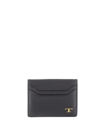 Tod's Textured Leather Card Holder In Black