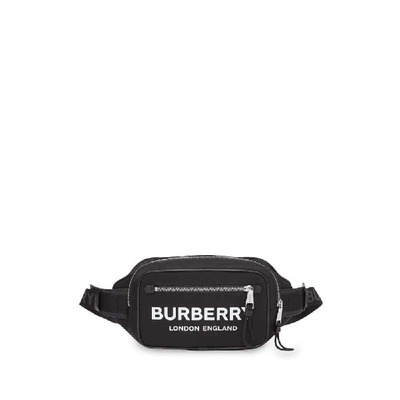 Burberry Logo Print Belt Bag In Black