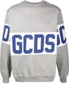 Gcds Cotton Crew-neck Sweatshirt In Grey