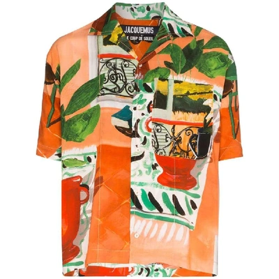 Jacquemus Jean Paintings Print Shirt In Red,green,orange