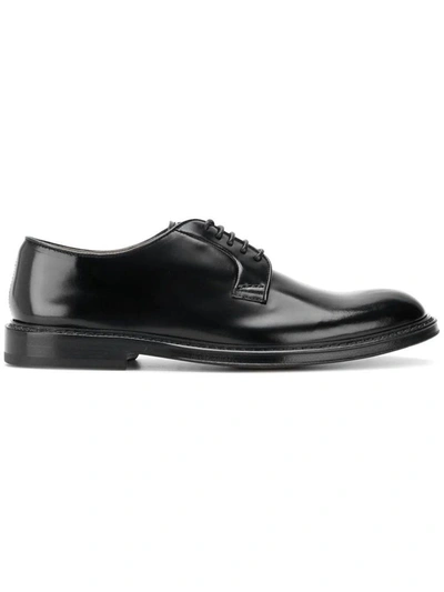 Doucal's Almond-toe Leather Derby Shoes In Black
