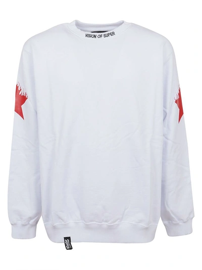 Vision Of Super Star Print Long-sleeve Sweatshirt In White