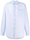 KENZO KENZO MEN'S LIGHT BLUE LINEN SHIRT,FA55CH8251LG63 XS