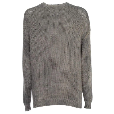 Avant Toi Jumper L/s Crew Neck Hand Painted In Grey