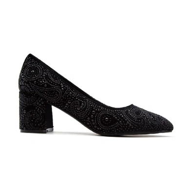 Alma En Pena Women's Black Leather Pumps