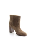 ANNA F GREEN SUEDE ANKLE BOOTS,9576MILITARE