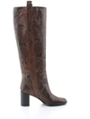 ANNA F BROWN LEATHER BOOTS,9569TABACCO
