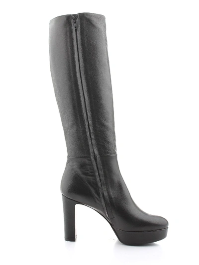 Anna F Black Leather Boots