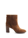 ANNA F BROWN SUEDE ANKLE BOOTS,9576BRUCIATO