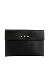 Alexander Mcqueen Embellished Textured-leather Pouch In Black