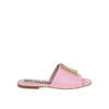 MOSCHINO PINK LEATHER SANDALS,MA28101C1AMF0600