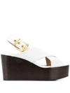 MARNI MARNI WOMEN'S WHITE LEATHER WEDGES,ZPMS004208P286200W01 38