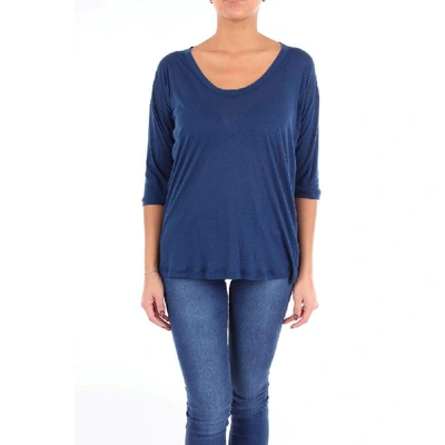 Alysi Women's Blue Cotton T-shirt