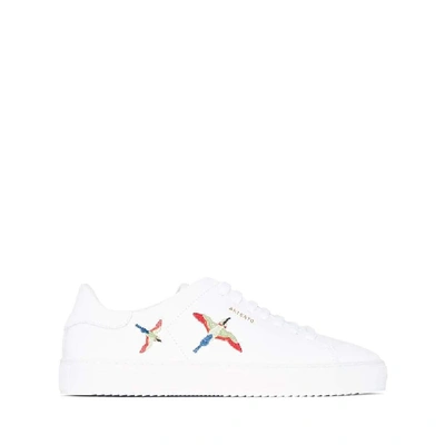 Axel Arigato Clean 90 Bird-embroidered Leather Low-top Trainers In White