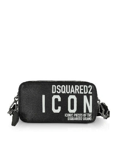 Dsquared2 Pill New Icon Calf Leather Crossbody Bag In Black