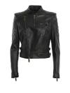 DSQUARED2 DSQUARED2 WOMEN'S BLACK LEATHER OUTERWEAR JACKET,S75AM0747SY1442900 42