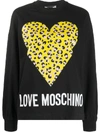 LOVE MOSCHINO LOVE MOSCHINO WOMEN'S BLACK COTTON SWEATSHIRT,W635505M4183C74 44