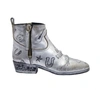 GOLDEN GOOSE GOLDEN GOOSE WOMEN'S SILVER LEATHER ANKLE BOOTS,G36WS279E2 38