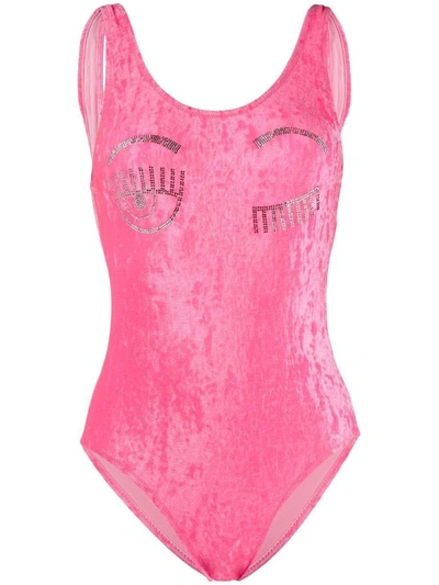 Chiara Ferragni Women's Pink Polyamide One-piece Suit