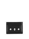 ALEXANDER MCQUEEN ALEXANDER MCQUEEN WOMEN'S BLACK LEATHER CARD HOLDER,6102061SM2I1050 UNI