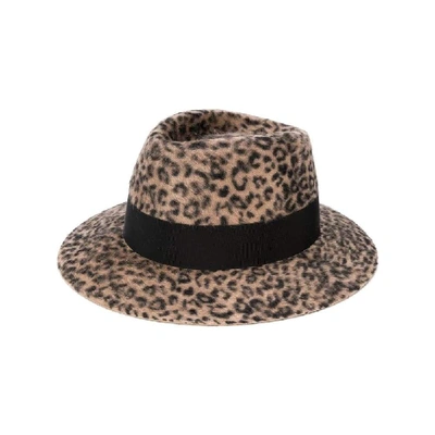 Saint Laurent Leopard Print Hat In Multicolor