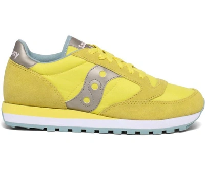 Saucony Grey And Yellow Jazz Original Sneakers