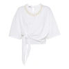 MIU MIU WHITE COTTON T-SHIRT,MJN1831V0FF0009