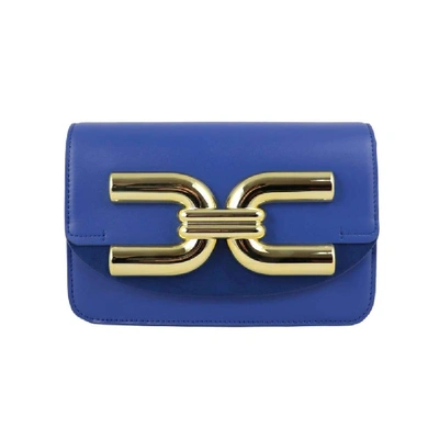 Elisabetta Franchi Shoulder Bag With Logo Detail In Blue