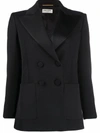 SAINT LAURENT SAINT LAURENT WOMEN'S BLACK WOOL BLAZER,618771Y512W1000 40