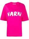 Marni Oversize Logo Cotton Jersey T-shirt In Fuchsia