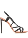 FRANCESCO RUSSO FRANCESCO RUSSO WOMEN'S BLACK LEATHER SANDALS,R1S592200200 36