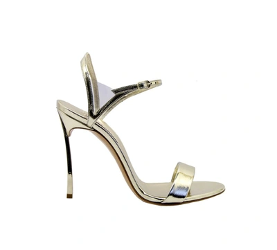 Casadei 100mm Metallic Leather Sandals In Gold