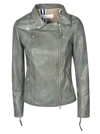 BULLY BULLY WOMEN'S GREEN LEATHER OUTERWEAR JACKET,8073GREEN 42