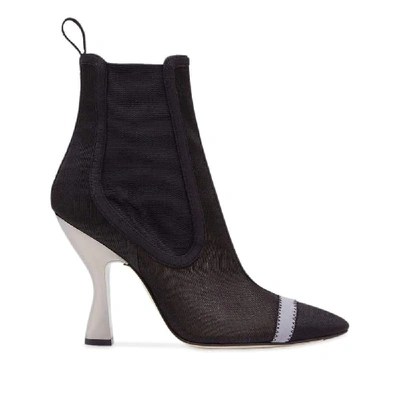 Fendi Women's Black Synthetic Fibers Ankle Boots
