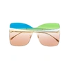 FENDI FENDI WOMEN'S GOLD METAL SUNGLASSES,FF0399SRNBHA UNI