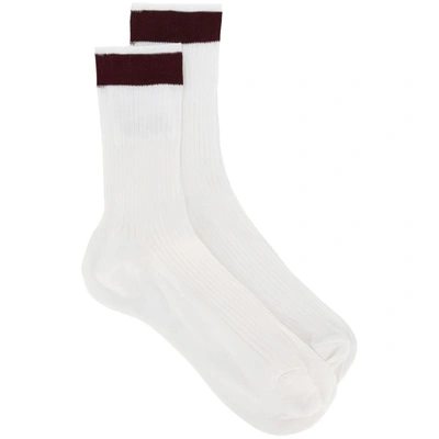 Valentino Womens White Cotton Socks