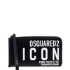 DSQUARED2 BLACK LEATHER POUCH,WAW000701502648M063